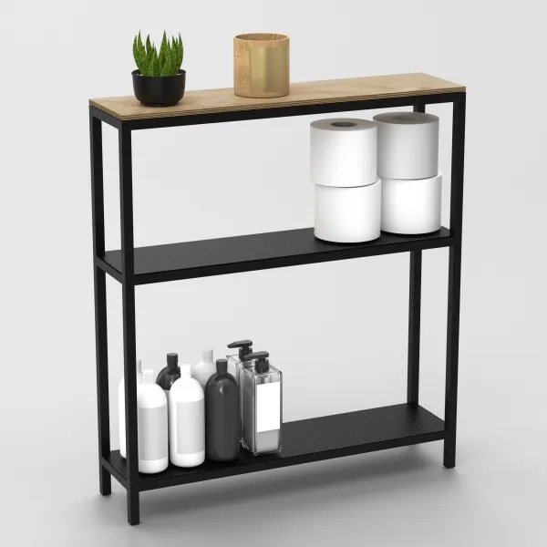 Etajeră de baie 67x60 cm negru