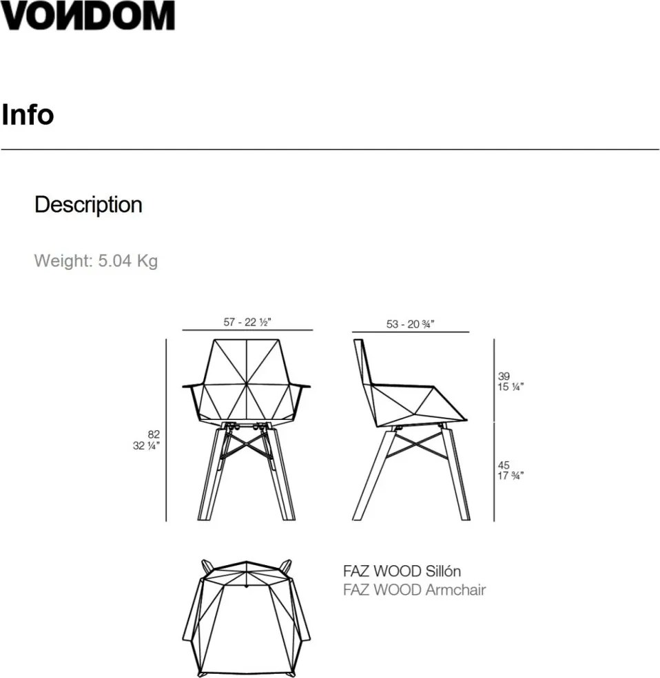 Set de 4 scaune de interior design modern premium FAZ CHAIR lemn 54295