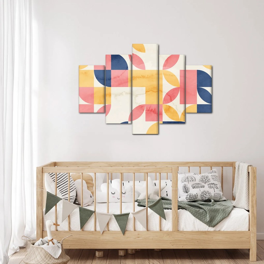 Tablou - Abstracție cu modele retro (150x105 cm)