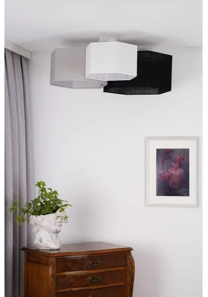 Lustră aplicată Duolla ROLLER TRIO HEX 3xE27/15W/230V negru/gri/alb