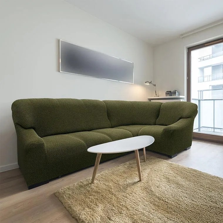 Nueva Textura Huse care se întind foarte bine NIAGARA verzi colţar (l. 340 - 540 cm)