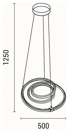 Lustră LED pe cablu LED/38W/230V 3000K 50x50 cm