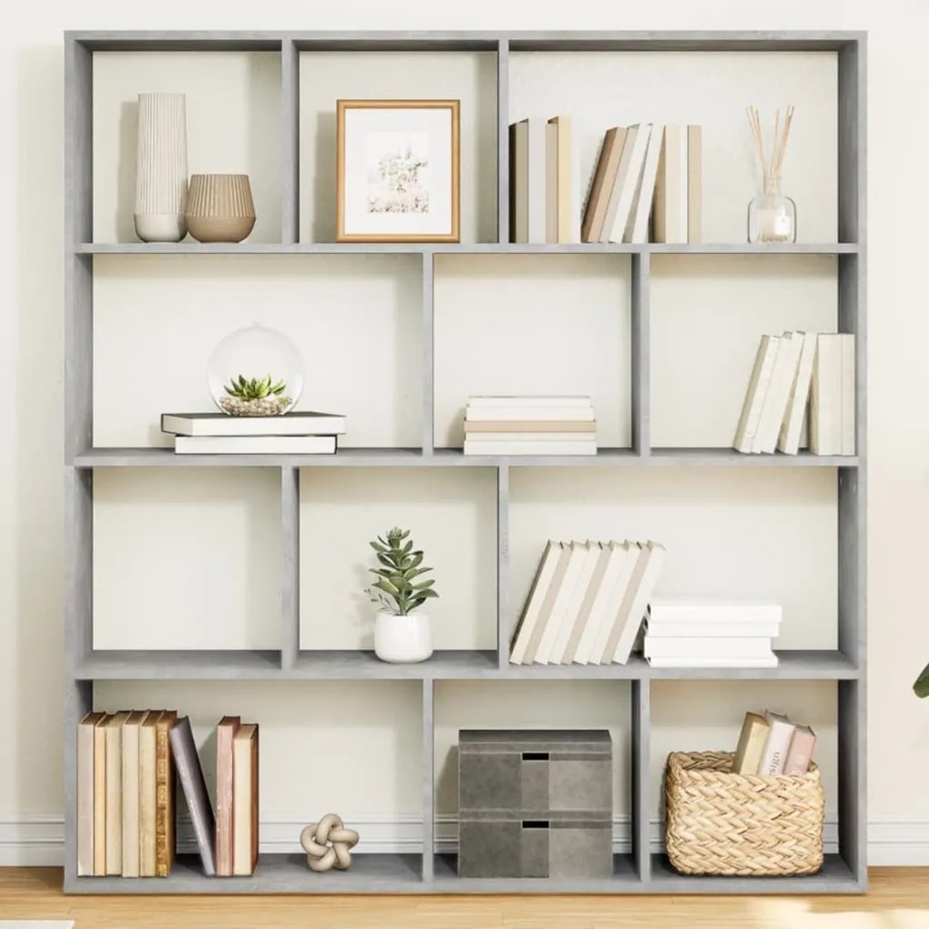 vidaXL Bibliotecă, gri beton, 132x29x141,5 cm, lemn prelucrat
