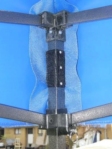 Cort de grădină DELUXE foarfecă+pereți lateral-3x3m albastru