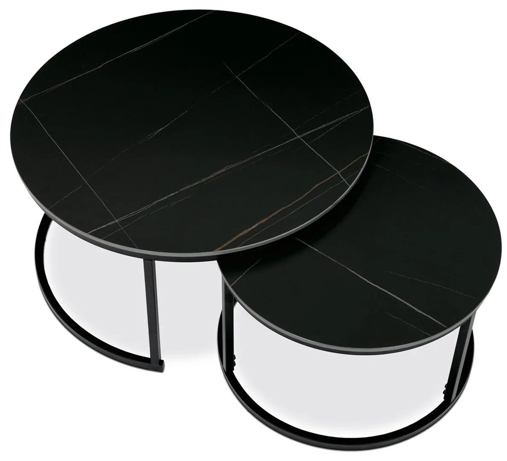 Set 2 măsuțe de cafea Azufre (negru). 1121141