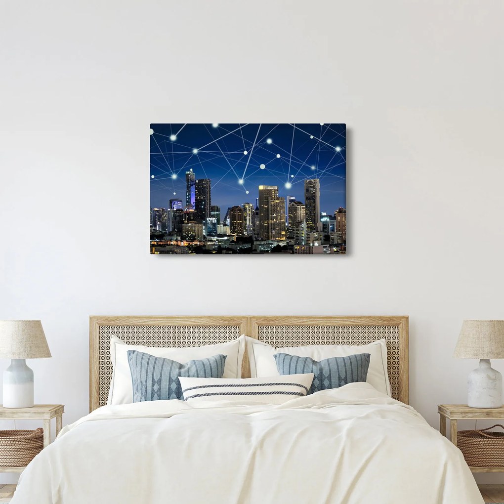 Tablou - Municipiul nocturn (90x60 cm)