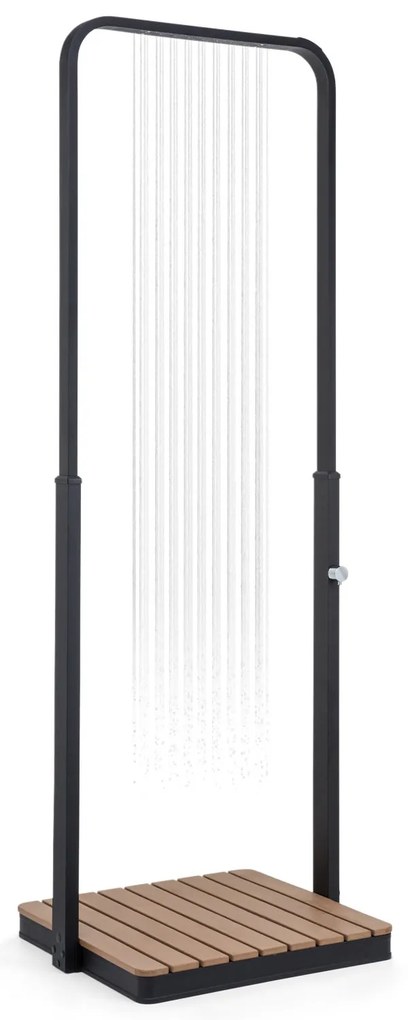 Blumfeldt Sumatra Breeze Square duș de grădină WPC aluminiu 70x55cm pătrat