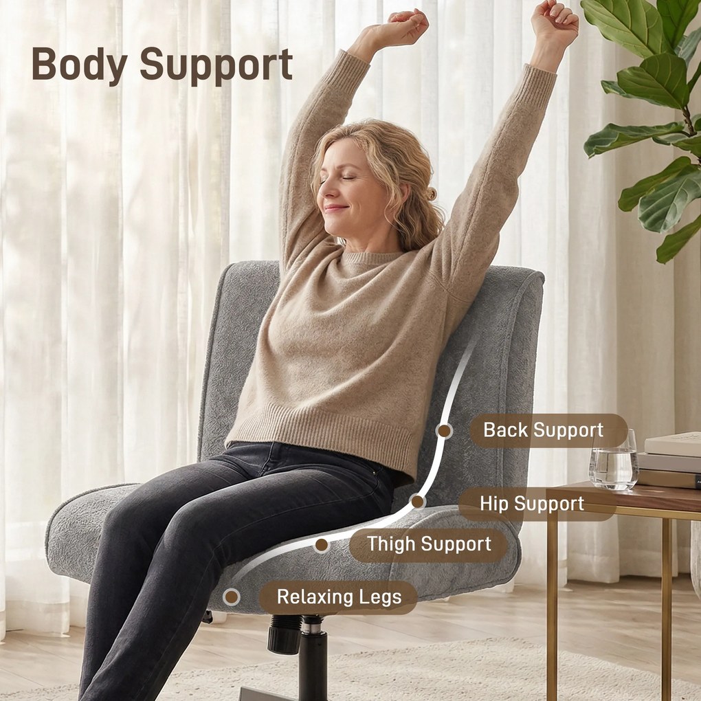 HOMCOM Scaun accent rotativ, fotoliu lounge tapițat cu catifea, reglabil pe înălțime pentru living, birou, gri | Aosom Romania