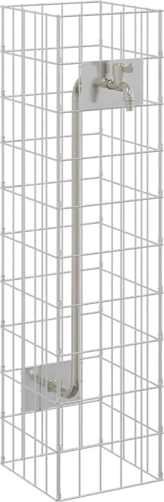 vidaXL Robinet Gabion Argintiu 25 x 25 x 100 cm Oţel inoxidabil