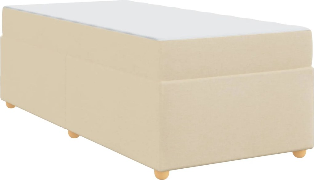 vidaXL Cadru de pat cu saltea Crem 80 x 200 cm țesătură