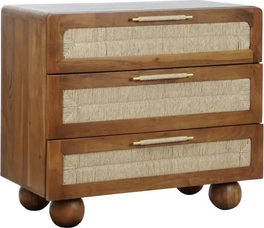 Comoda cu sertar, din lemn de acacia si rattan, "Savanah"
