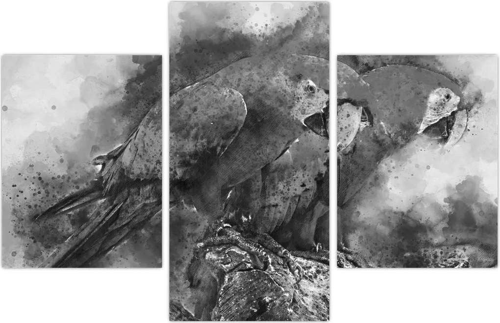 Tablou - Acuarelă papagali (90x60 cm)