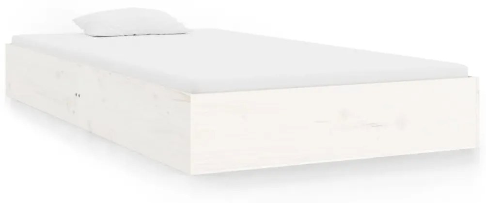 833002 vidaXL Cadru de pat, alb, 90x200 cm, lemn masiv