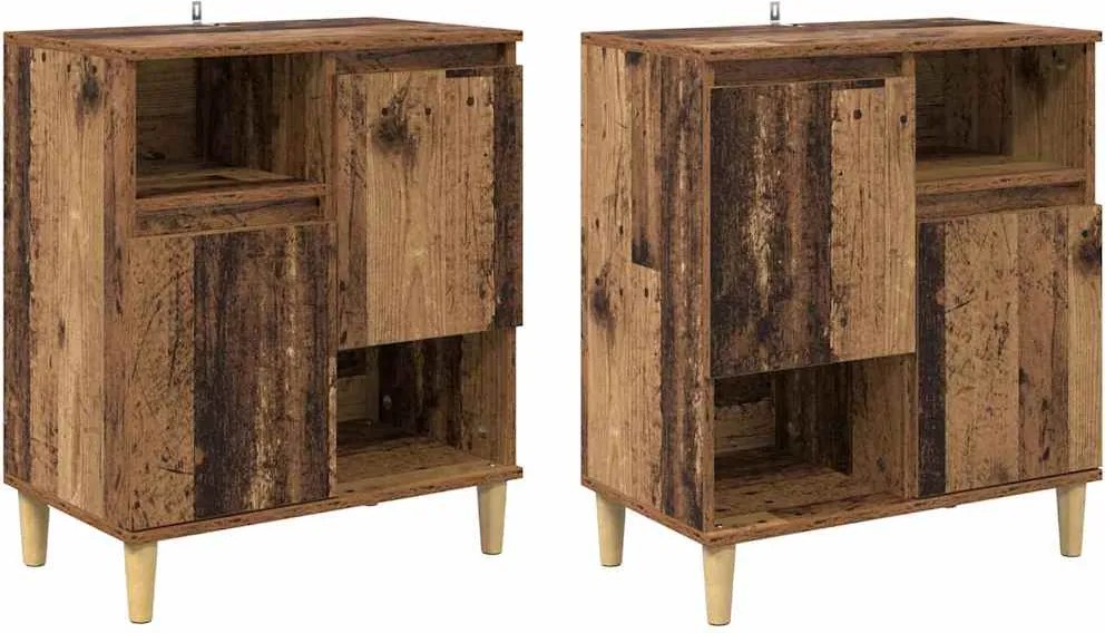vidaXL Bufeturi 2 pcs Lemn Vechi 60 x 35 x 70 cm Lemn compozit