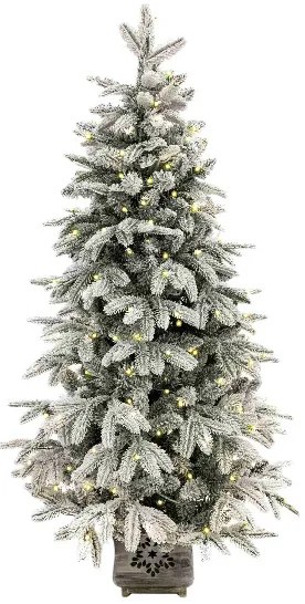 Brad artificial în ghiveci 3D Molid Arctic 150cm 250LED
