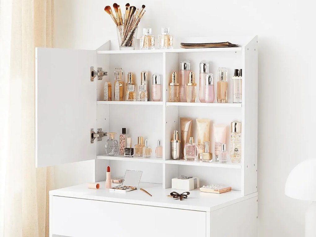 Masuta de toaleta cu oglinda LUNAVI 70x40 cm, albă