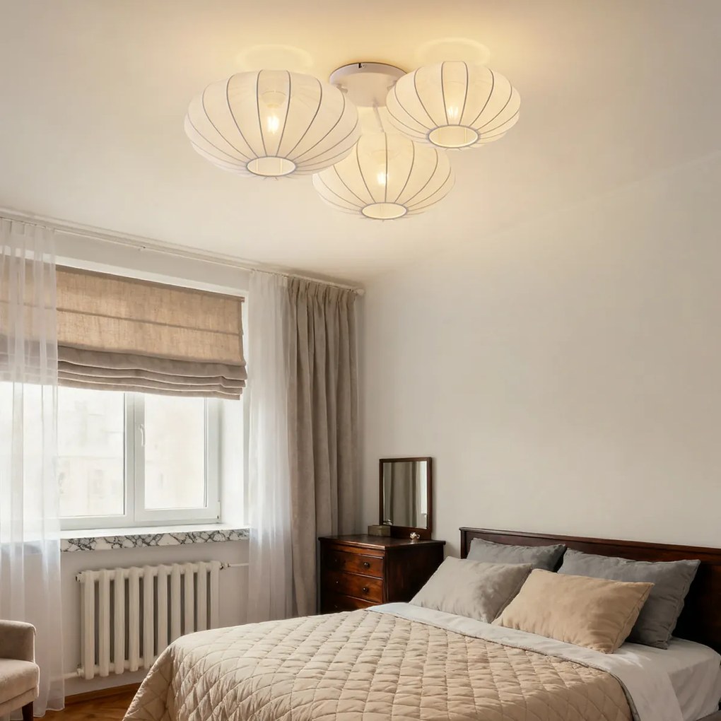 Plafonieră Japandi albă cu 3 lumini - Multi Bida