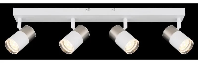 Plafoniera cu 4 Spoturi directionabile BRISBON nickel/alb