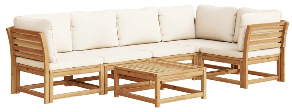 3214289 vidaXL Set mobilier grădină cu perne, 6 piese, lemn masiv acacia