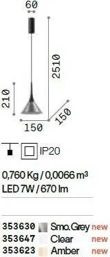 Pendul LED modern COCKTAIL LED SP AMBRA