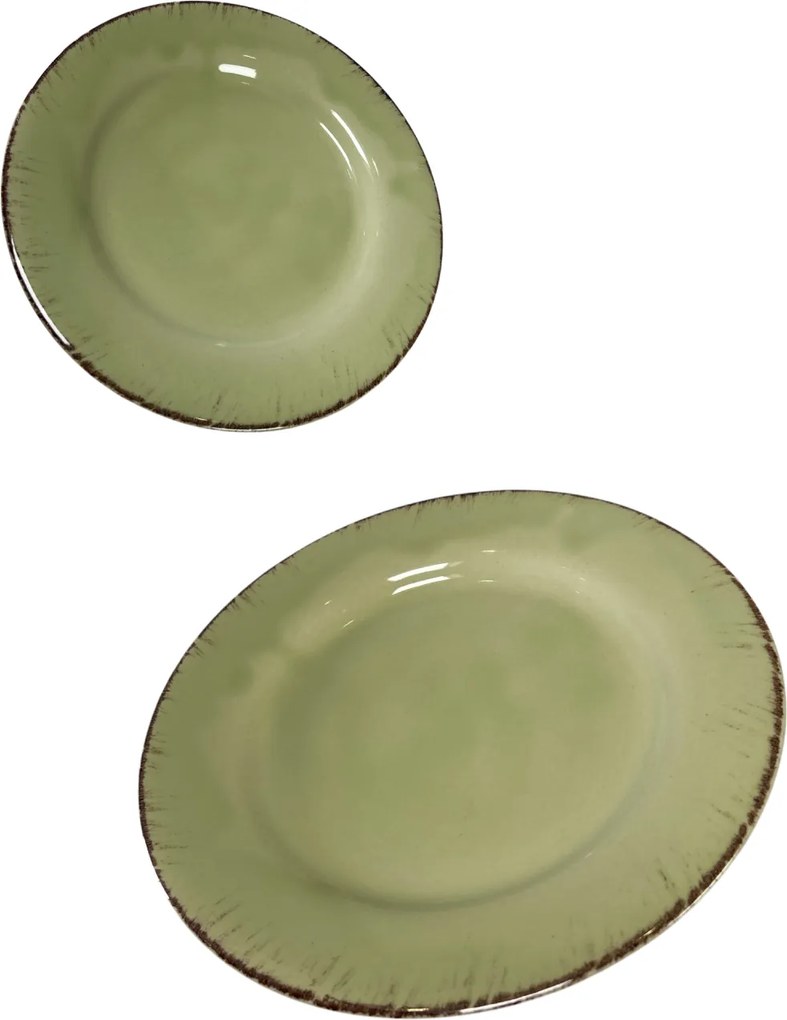 Farfurie Desert Glaze Verde-Lemon 20cm (glazurat manual)