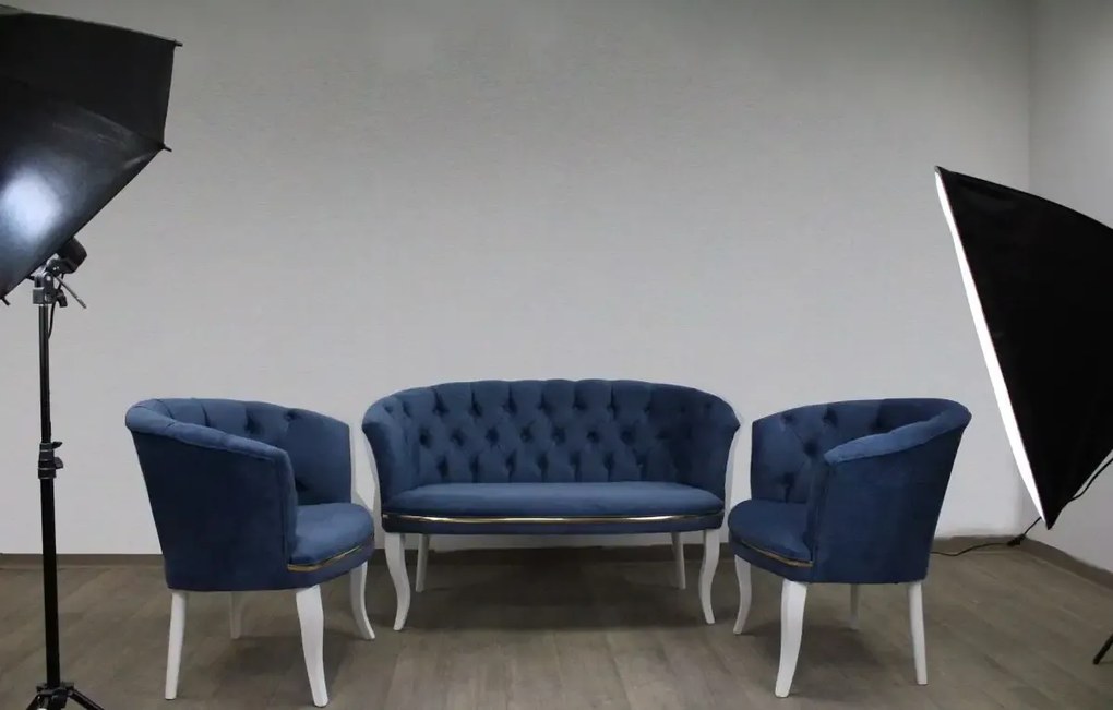 Set canapea Milano Relax Homs textil albastru