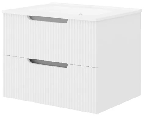 Set mobilier alb riflat cu lavoar inclus, Malta 60 cm 600 x 530 x 460 mm