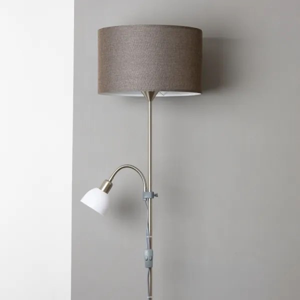 Brilagi - Lampadar CERIA 1xE27/100W/230V + 1xE14/25W, crom mat/maro