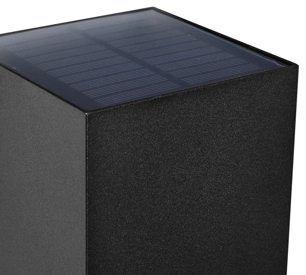 Aplică de exterior neagră cu LED integrat IP65, cu lumină reglabilă și solară - Charlene