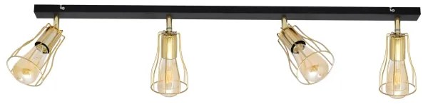 Spot TUBE 4xE27/15W/230V auriu/negru