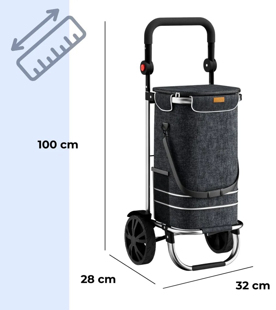 Jurhan Geantă de cumpărături pe roți EASY, 50L, negru