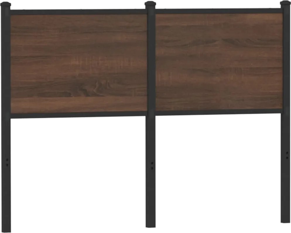 vidaXL Tăblie de pat de schimb, stejar maro, 120 cm, lemn prelucrat și oțel
