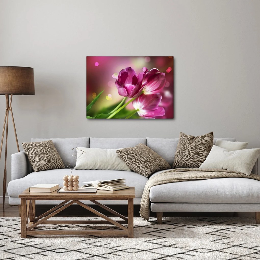 Tablou cu lalele roz (70x50 cm)