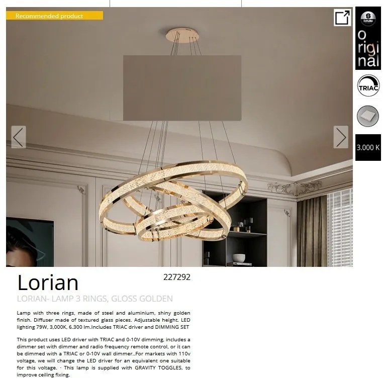 Lustra LED suspendata design modern Lorian III