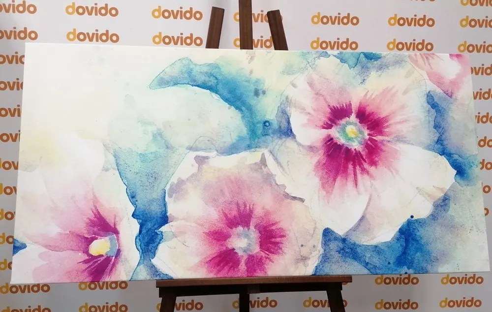 Tablou flori în acuarelă roz