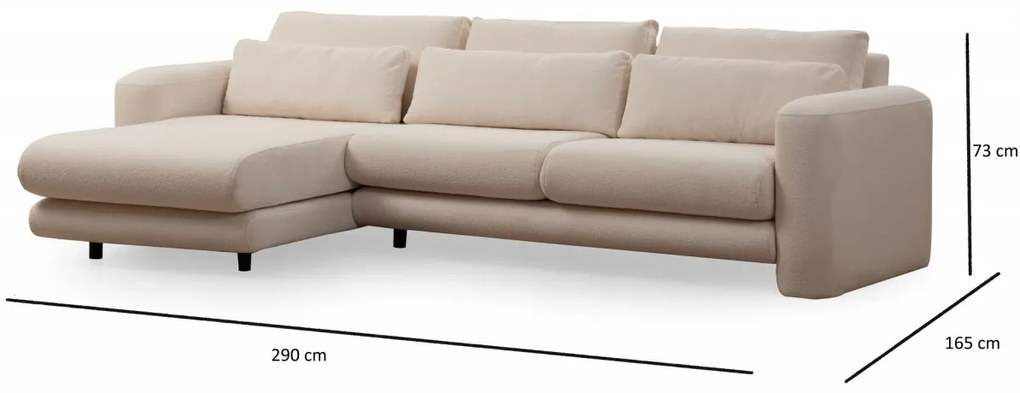 Coltar Lily crem plusat pe stanga