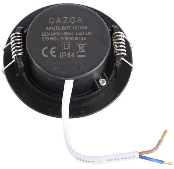 Set de 5 spoturi îngropate negre cu dimmer pe 3 trepte - Ulo