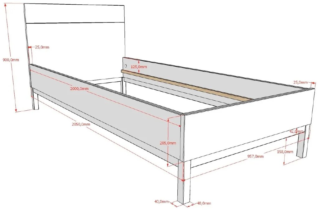Set Mobilier Cameră Copii EVA: Pat 90x200 cm, Noptieră, Dulap 3 Uși și Comodă, Alb – Vipack