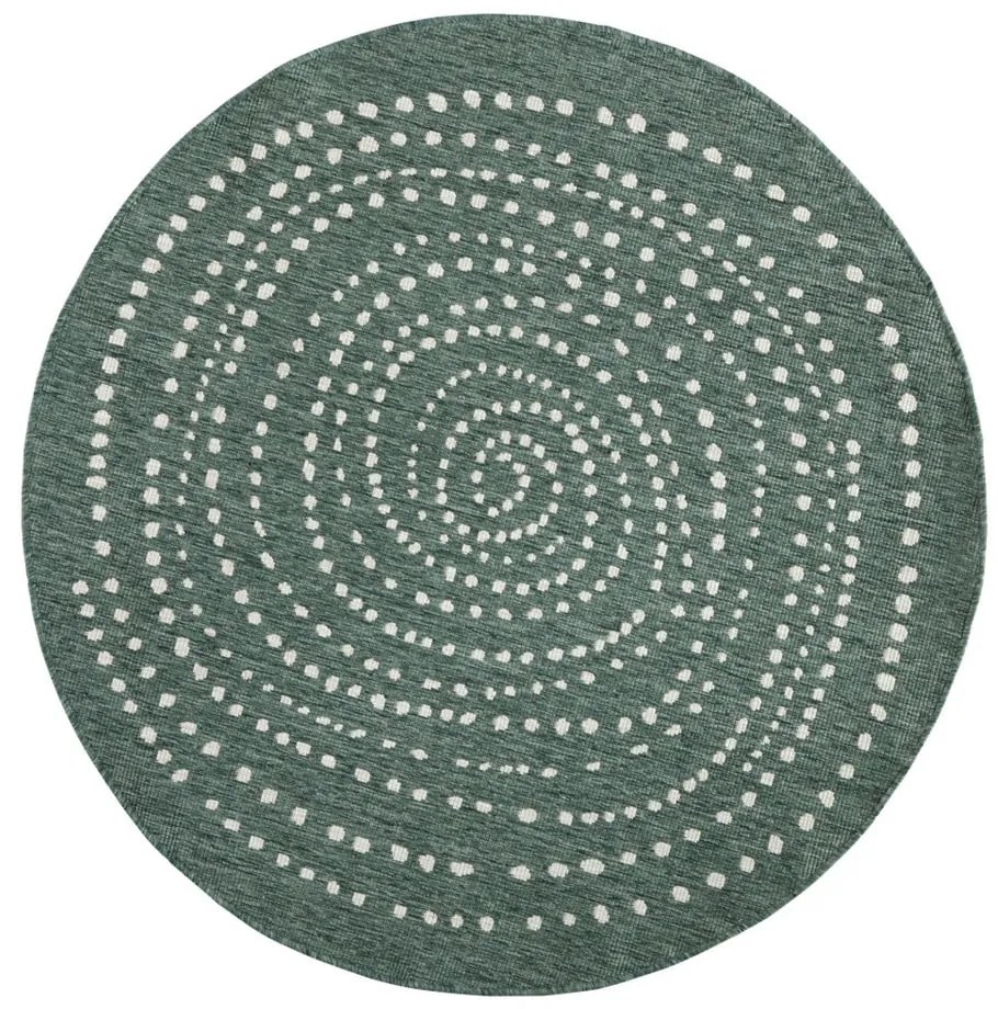 Covor reversibil pentru exterior NORTHRUGS Bali, Ø 200 cm, verde