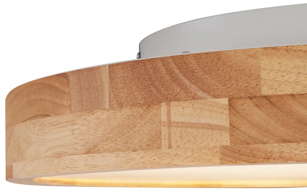 Plafonieră scandinavă din lemn 50cm incl. LED Dimmable - Pecker