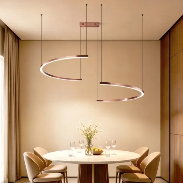 Immax NEO 07328L - Lustră LED reglabilă, suspendată pe cablu FINO, 72W/230V, 120 cm, aur roz, Tuya+telecomandă