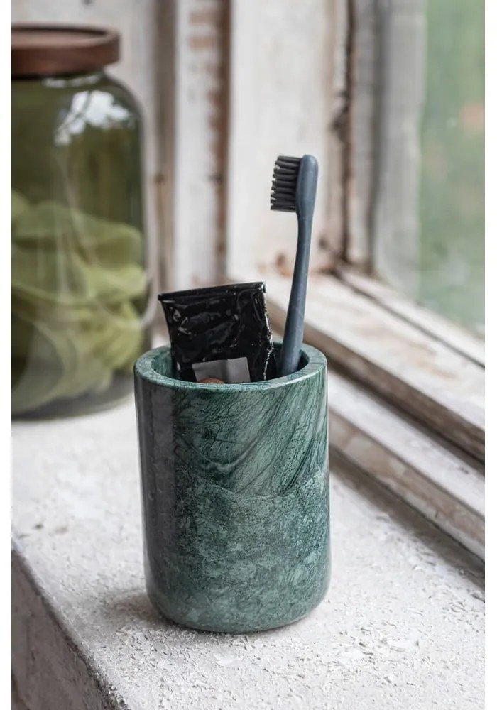 Suport pentru periuța de dinți verde închis din marmură Marble – Mette Ditmer Denmark