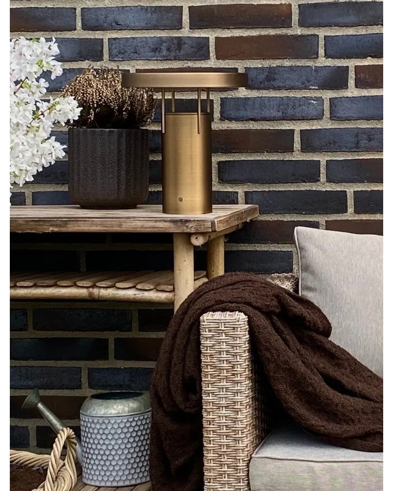 Veioză în culoarea bronz LED cu intensitate reglabilă cu abajur din metal (înălțime 28 cm) BringMe – Hübsch