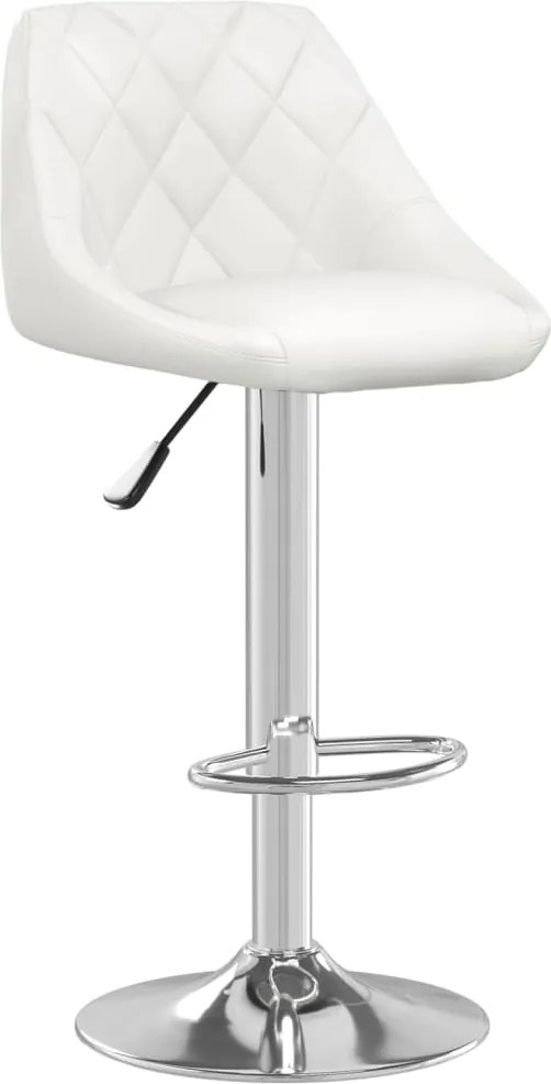 vidaXL Scaun de bar, alb, piele ecologică