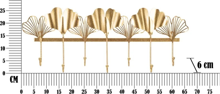 Cuier de perete Mauro Ferretti Leaves, auriu