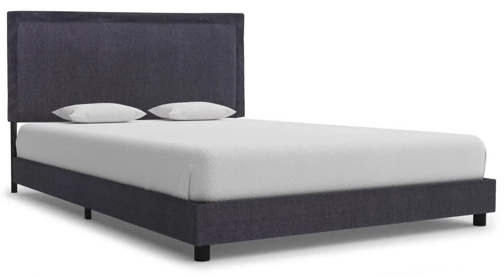 280983 vidaXL Cadru de pat, gri închis, 140 x 200 cm, material textil