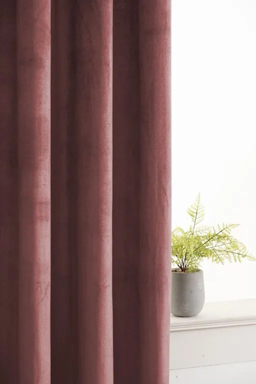Draperie opaca ELVIO VELVET 140x250 cm, roz prafuit Agatat: Rejansa