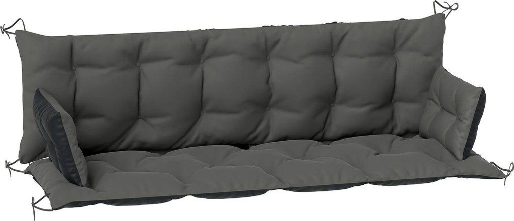 Outsunny Set de perne pentru bancă sau leagăn Hollywood, bicolor, poliester, spumă, 180 x 110 x 8 cm, Gri închis | Aosom Romania