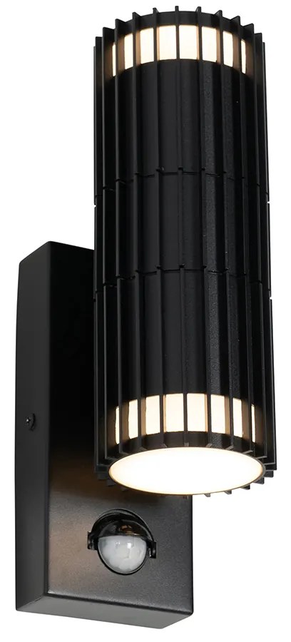 Aplique exterioară neagră cu senzor de mișcare 2 lumini - Boris