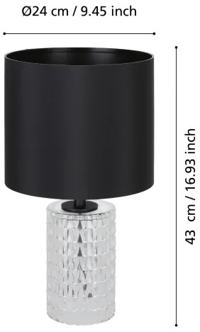 Lampă de masă Eglo 39979 SAPUARA 1xE27/40W/230V negru